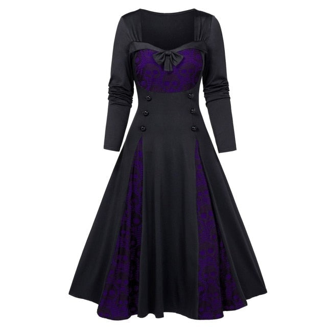 Gothic Skull Lace Vintage Halloween Dress