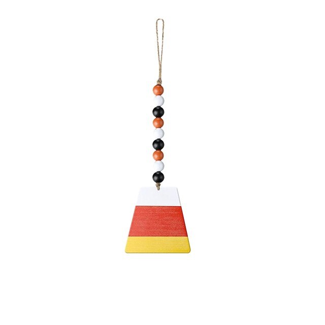 Wooden Bead Wood Chip Pendant Halloween Party Decor