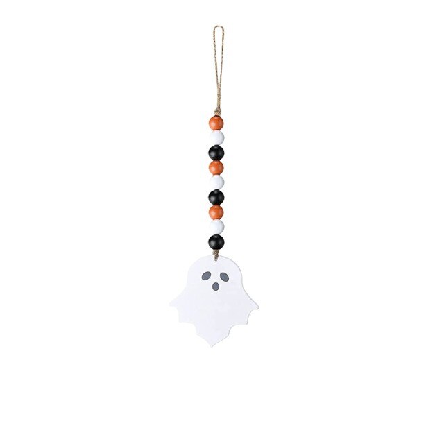 Wooden Bead Wood Chip Pendant Halloween Party Decor