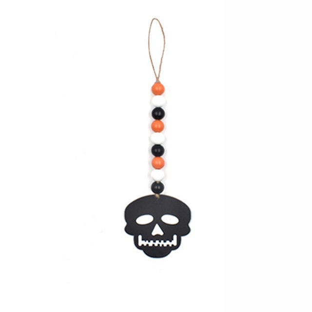 Wooden Bead Wood Chip Pendant Halloween Party Decor