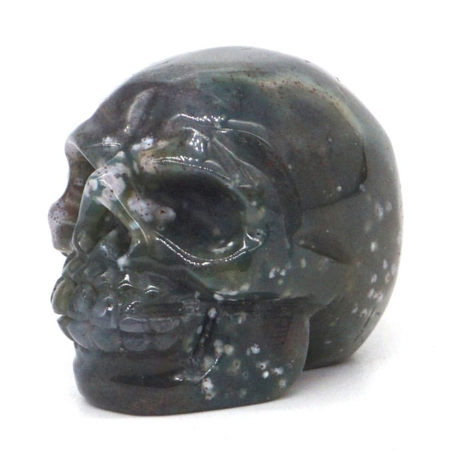 Natural Gemstone Skull Figurine