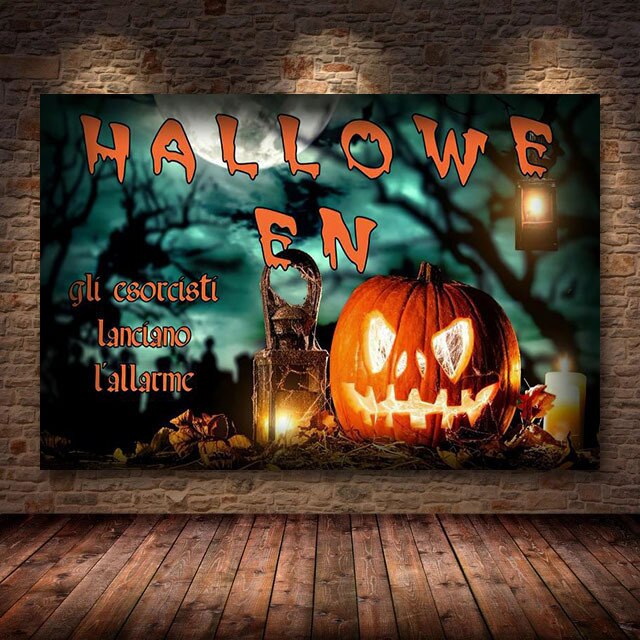 Pumpkin Halloween Canvas Painting Modern Festival Art