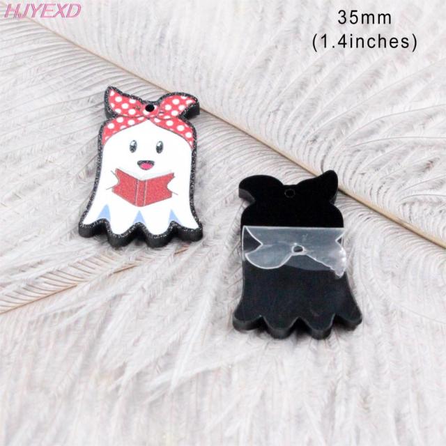 Glitter Ghost With Bow For Earrings