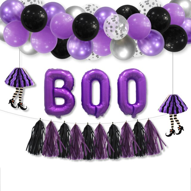 Black And Purple Halloween Balloon Set