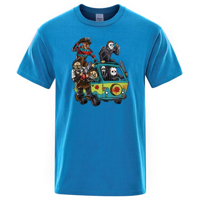 Horror Movie Theme Park Jason Clown Saw  T-Shirt
