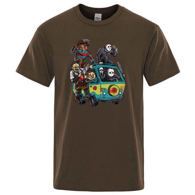 Horror Movie Theme Park Jason Clown Saw  T-Shirt