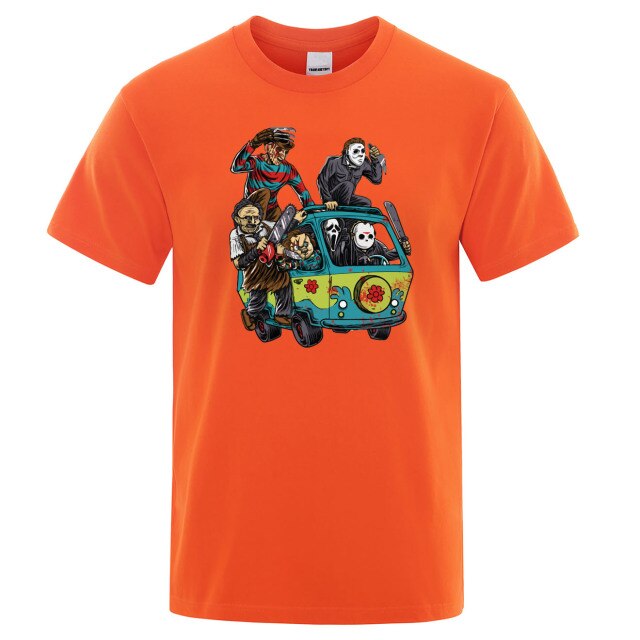 Horror Movie Theme Park Jason Clown Saw  T-Shirt
