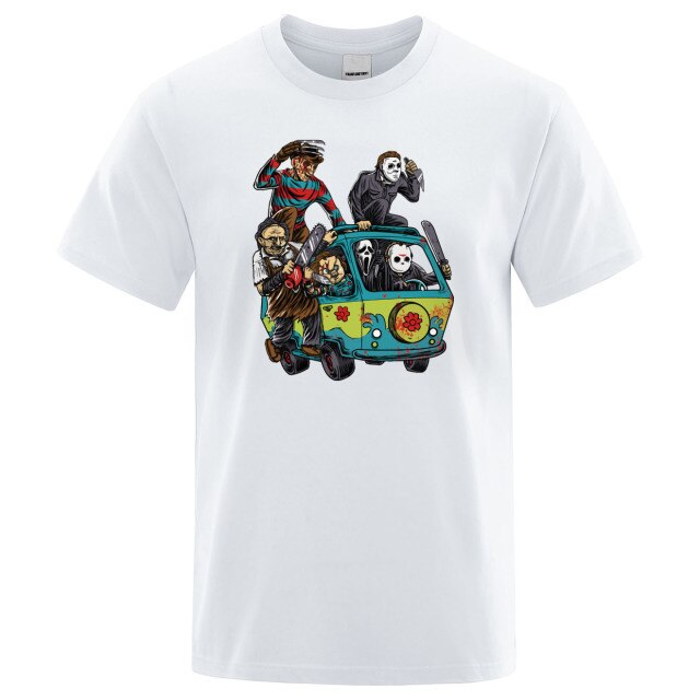Horror Movie Theme Park Jason Clown Saw  T-Shirt