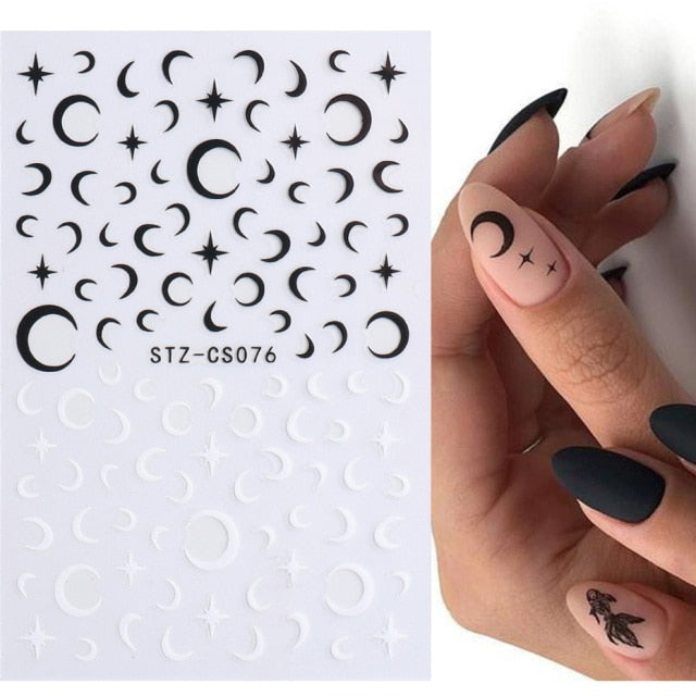 Black Scary Nail Art Sticker For Halloween