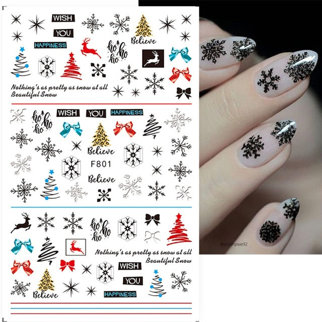 Black Scary Nail Art Sticker For Halloween