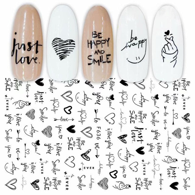 Black Scary Nail Art Sticker For Halloween