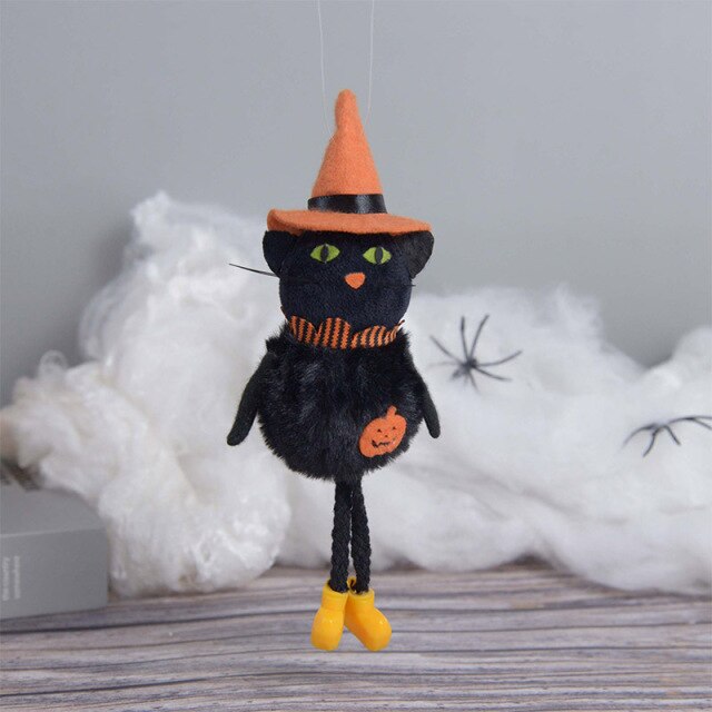 Cute Halloween Pumpkin Witch Ghost Cat Doll Toy