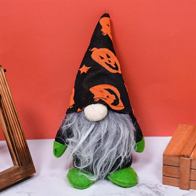 Cute Halloween Pumpkin Witch Ghost Cat Doll Toy
