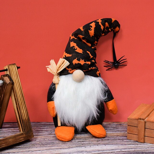Cute Halloween Pumpkin Witch Ghost Cat Doll Toy