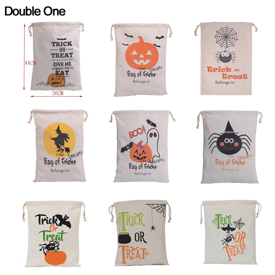 Cotton Canvas Drawstring Gift Bag For Halloween