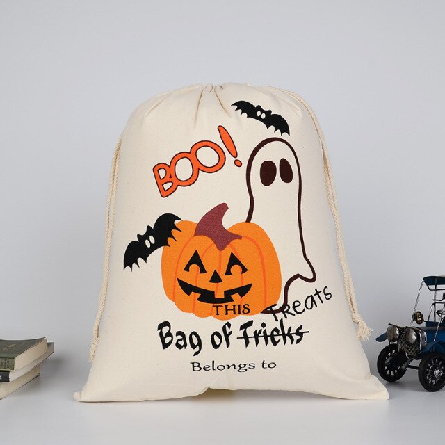 Cotton Canvas Drawstring Gift Bag For Halloween