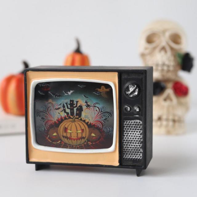 New Retro Halloween Decoration TV And Candle