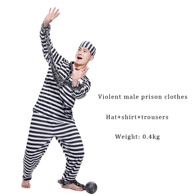 Prison Uniforms Halloween Cosplay Costume
