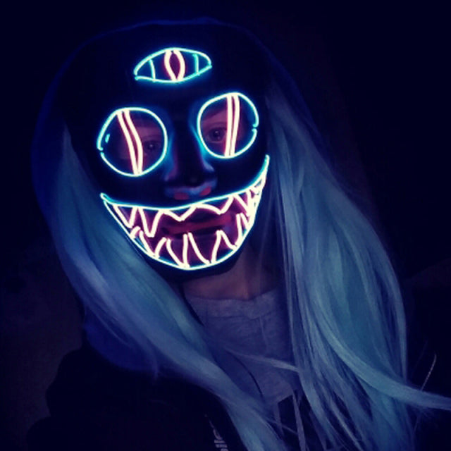 Fashion LED Mask Luminous Glowing Halloween Cosplay