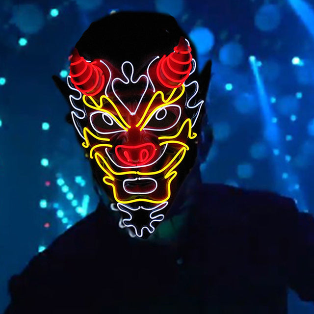Fashion LED Mask Luminous Glowing Halloween Cosplay