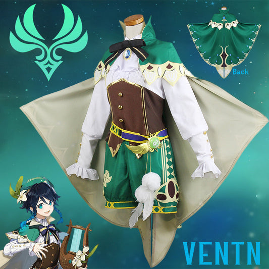 Genshin Impact Venti Cosplay Uniform Halloween Costumes