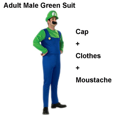 Super Mario Adults and Kids Mario Family Bros Cosplay Costume Set