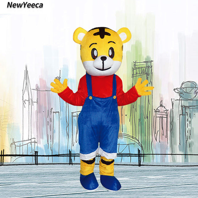 Cute Tiger Mascot Cartoon Doll Cosplay Costume