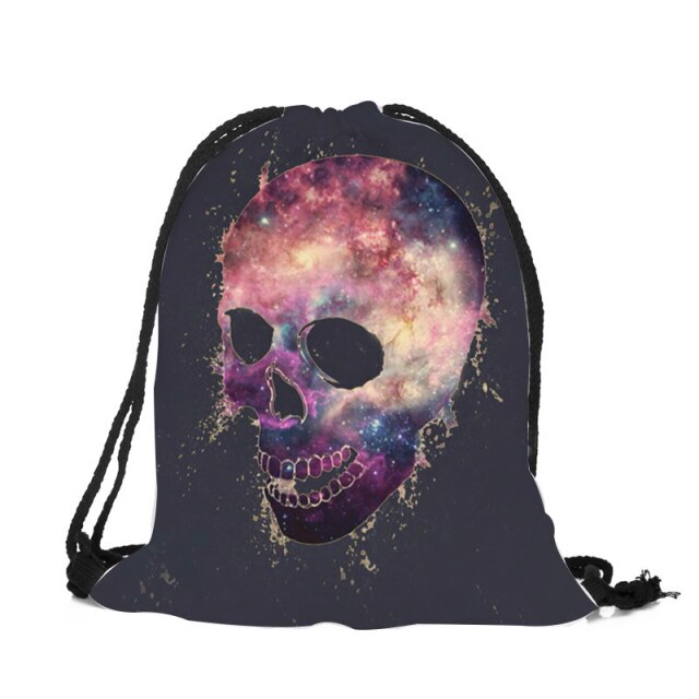 Punk Women Drawstring Bags Backpack Halloween