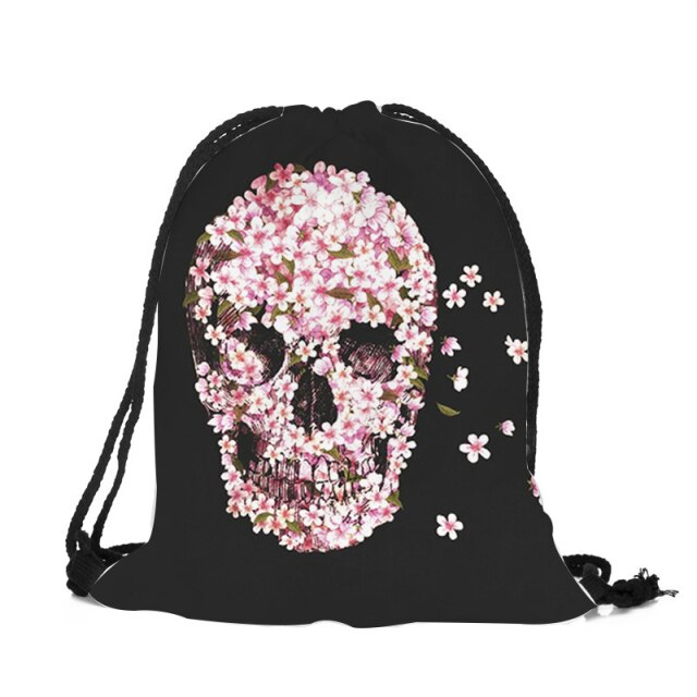 Punk Women Drawstring Bags Backpack Halloween
