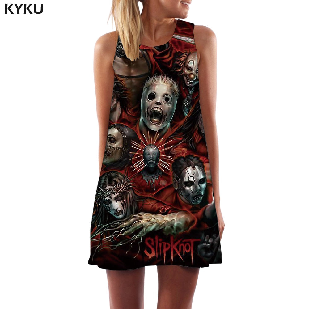 Skull Dress Women Band Party Music Metal Beach