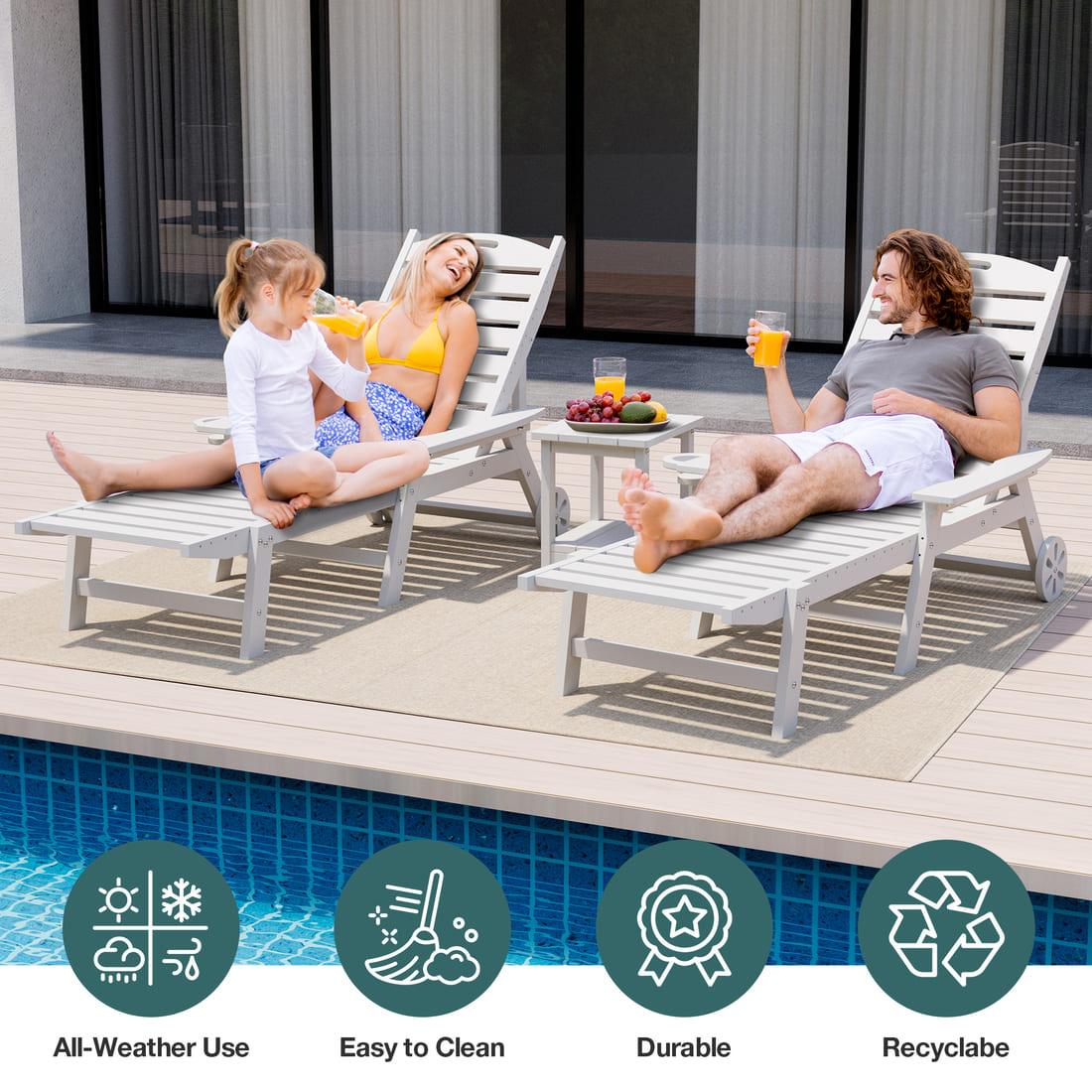 Corex HDPE Chaise Lounge Set
