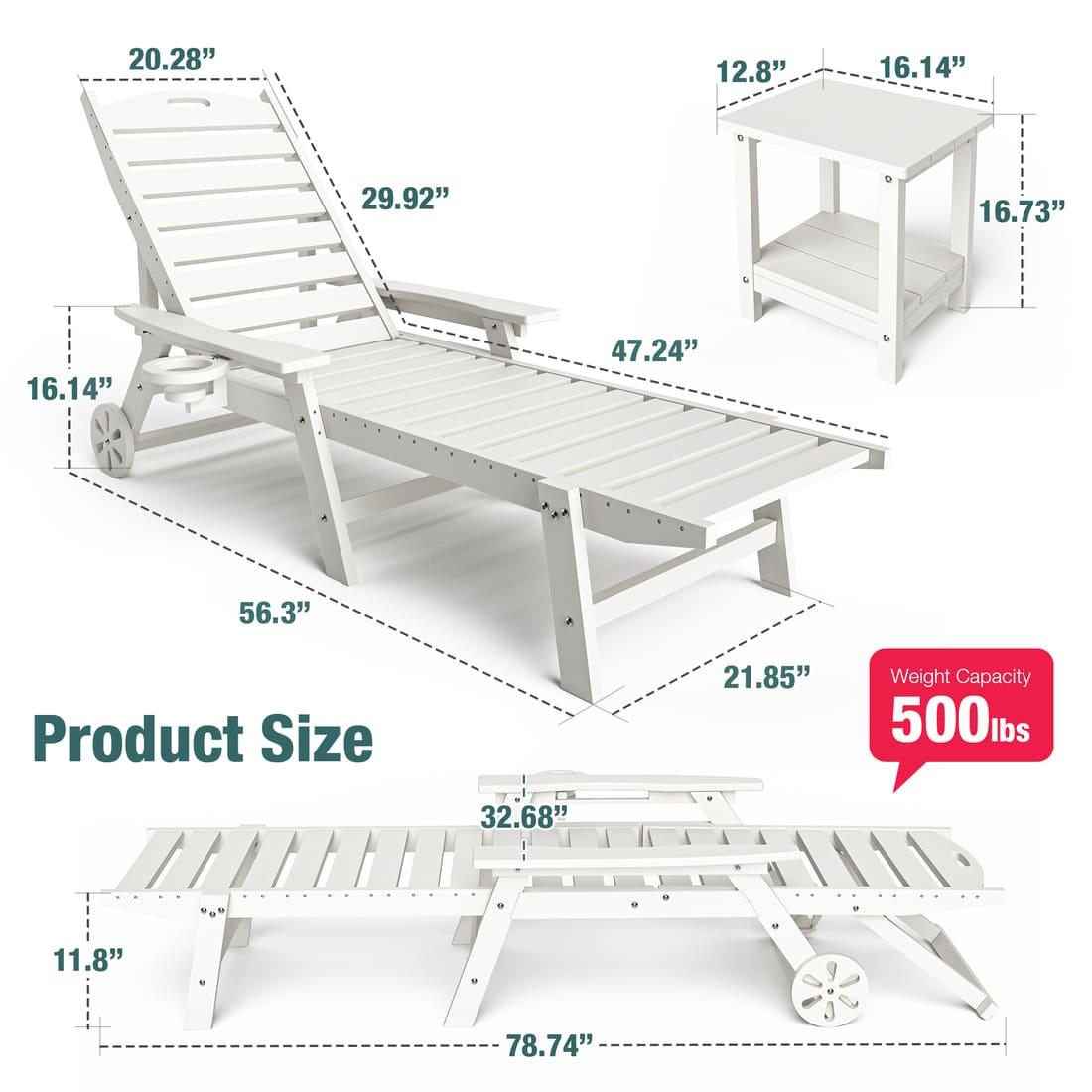 Corex HDPE Chaise Lounge Set