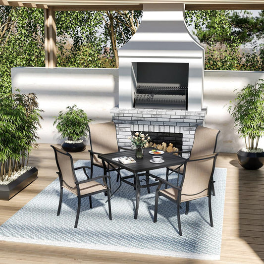 Lume Textilene Outdoor Dining Set, 5-Piece