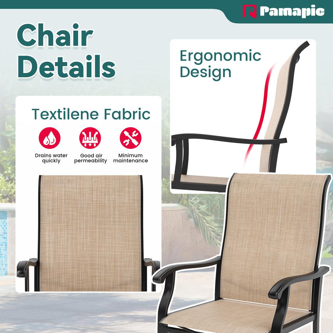 Lume Textilene Outdoor Dining Set, 7-Piece, 2 Swivel