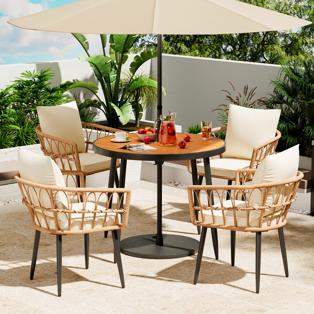 Grain Round Dining Set, 5-Piece