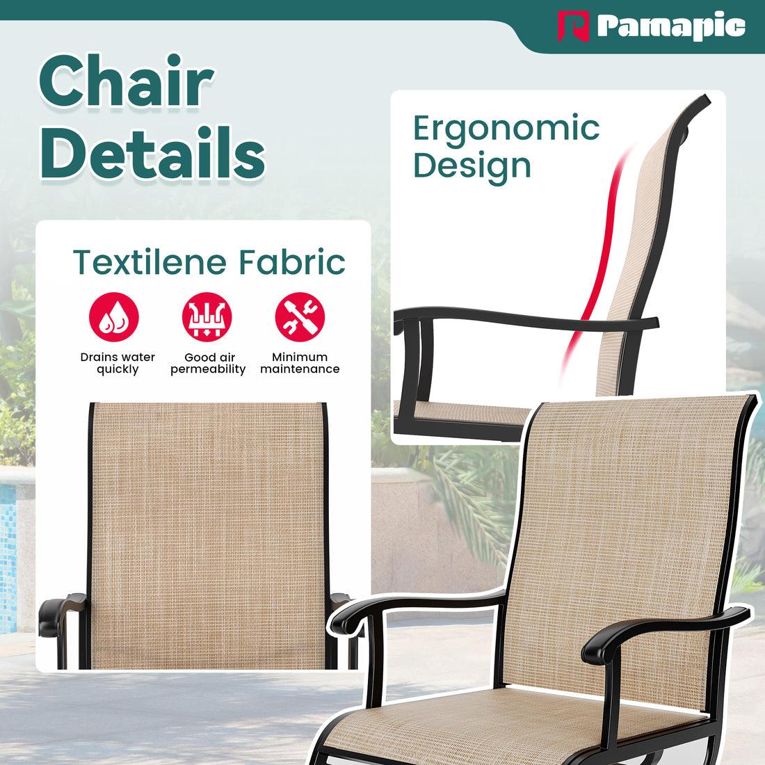 Lume Textilene Outdoor Dining Set, 7-Piece, Full Swivel