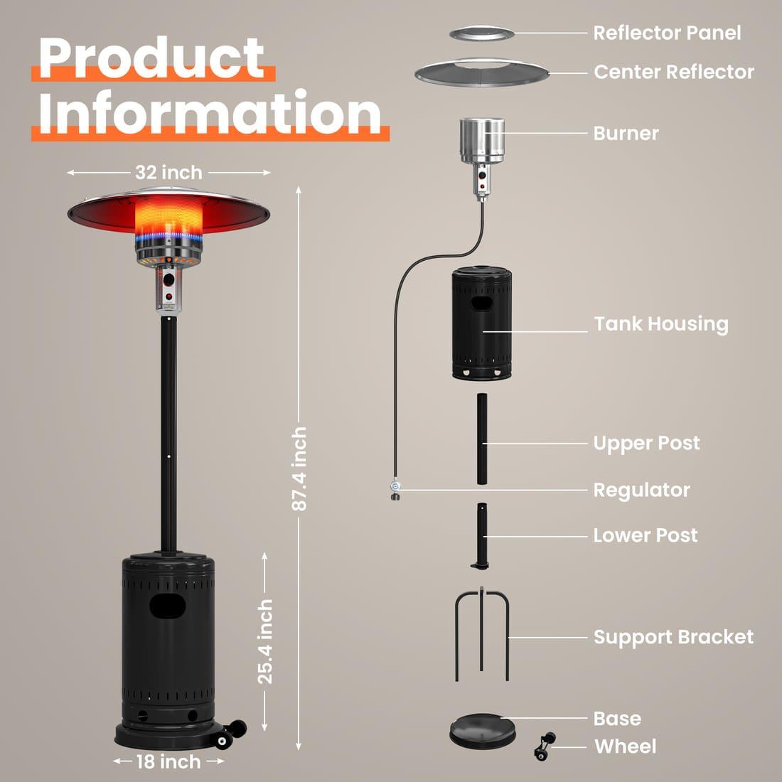 Pyra Base Patio Heater 48,000 BTU