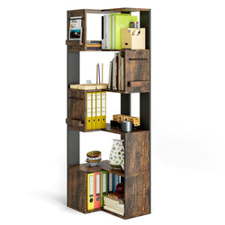63" Tall Corner Shelf with L Shaped Storage Shelf & Anti-Tip Kit