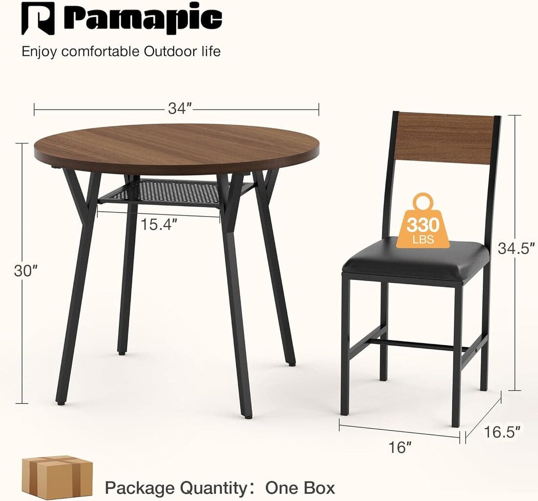 Indoor Round Dining Set, 5-Piece