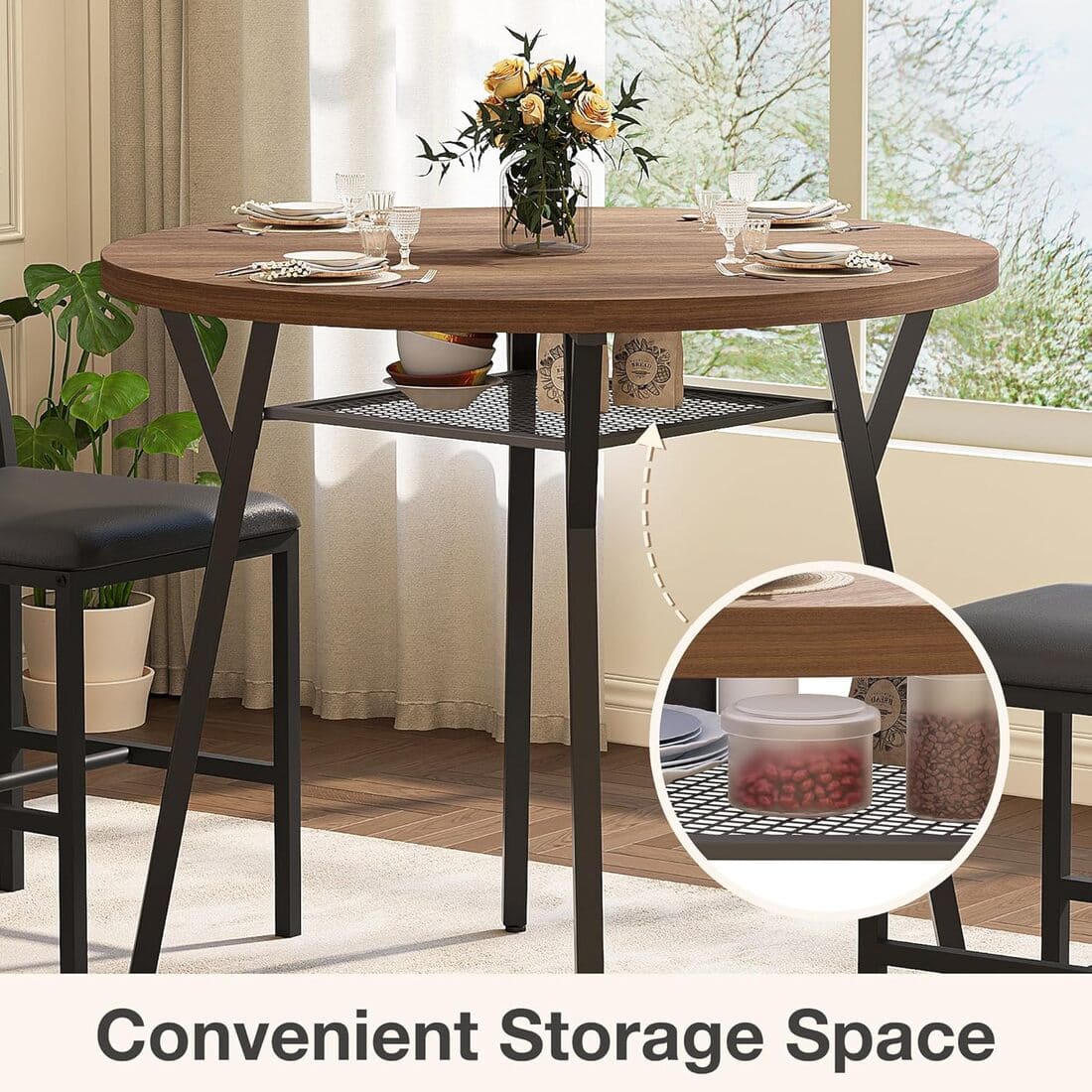 Indoor Round Dining Set, 5-Piece