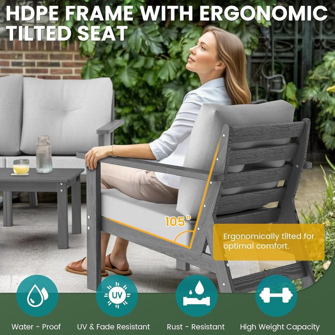 Corex HDPE Outdoor Sectional Sofa, 7-Piece