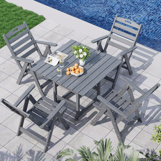 Corex HDPE Foldable Dining Set, 5-Piece