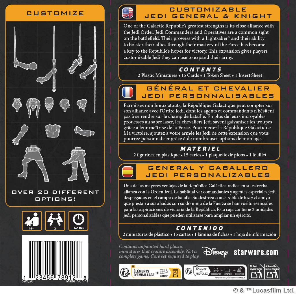 Star Wars Legion: Customizable Jedi General and Knight