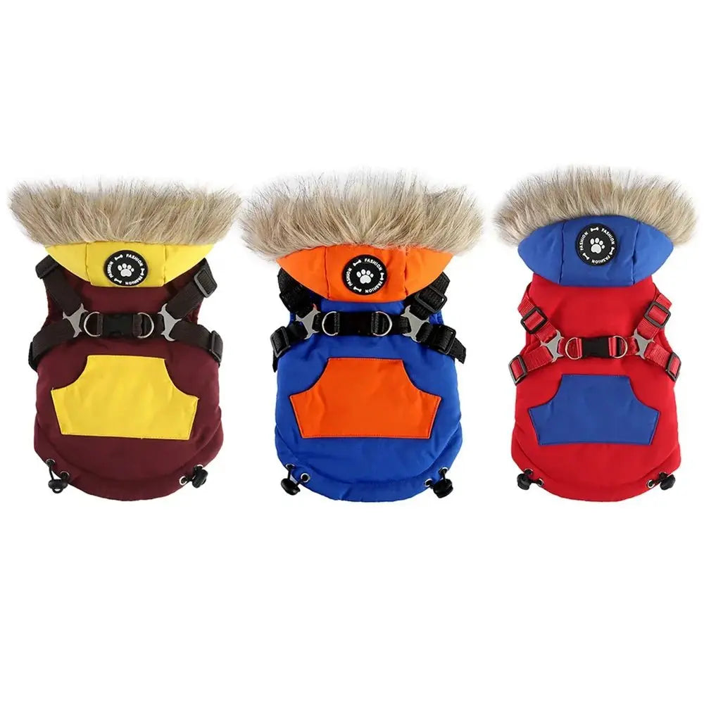 Anniepaw Winter Pet Dog Jacket with Harness Warm Dog Clothes for Small Medium Dogs Coats
