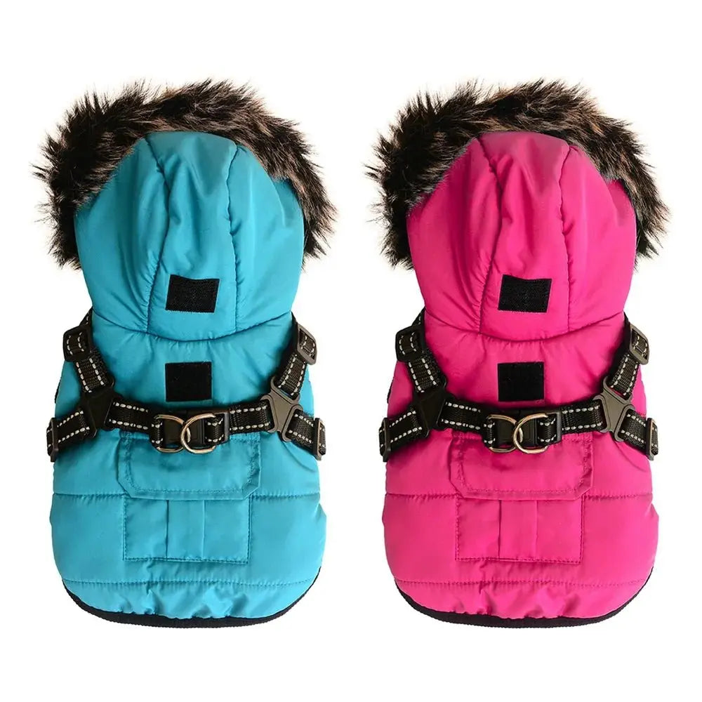 Anniepaw Winter Pet Dog Jacket with Harness Warm Dog Clothes for Small Medium Dogs Coats