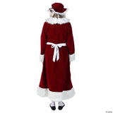 Women's Burgundy Velvet Mrs. Claus Dress Costume - Large