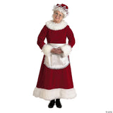 Women's Burgundy Velvet Mrs. Claus Dress Costume - Large
