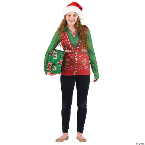 Women's Ugly Christmas Sweater Vest T-Shirt - Extra Large
