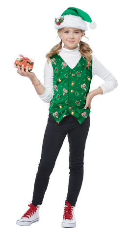 Green Holiday Vest Child Costume