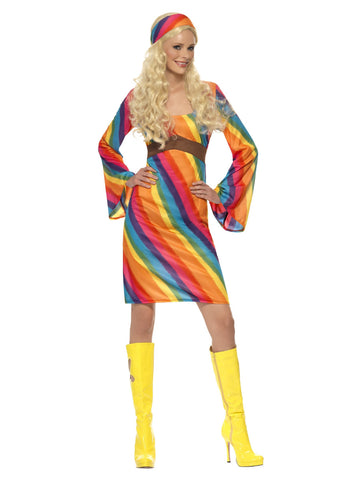 Women's Plus Size Rainbow Hippie Costume